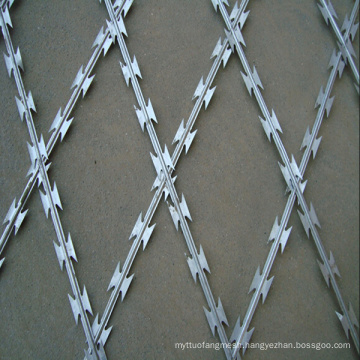 Galvanized Razor Barbed Wire Mesh Fence